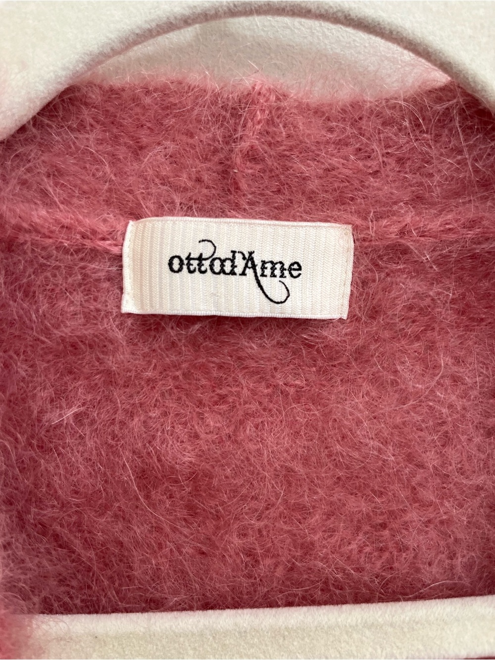 Anthropologie Ottod'ame Mohair Cardigan Sweater Pink Open Front Balloon Sleeves - Picture 9 of 9